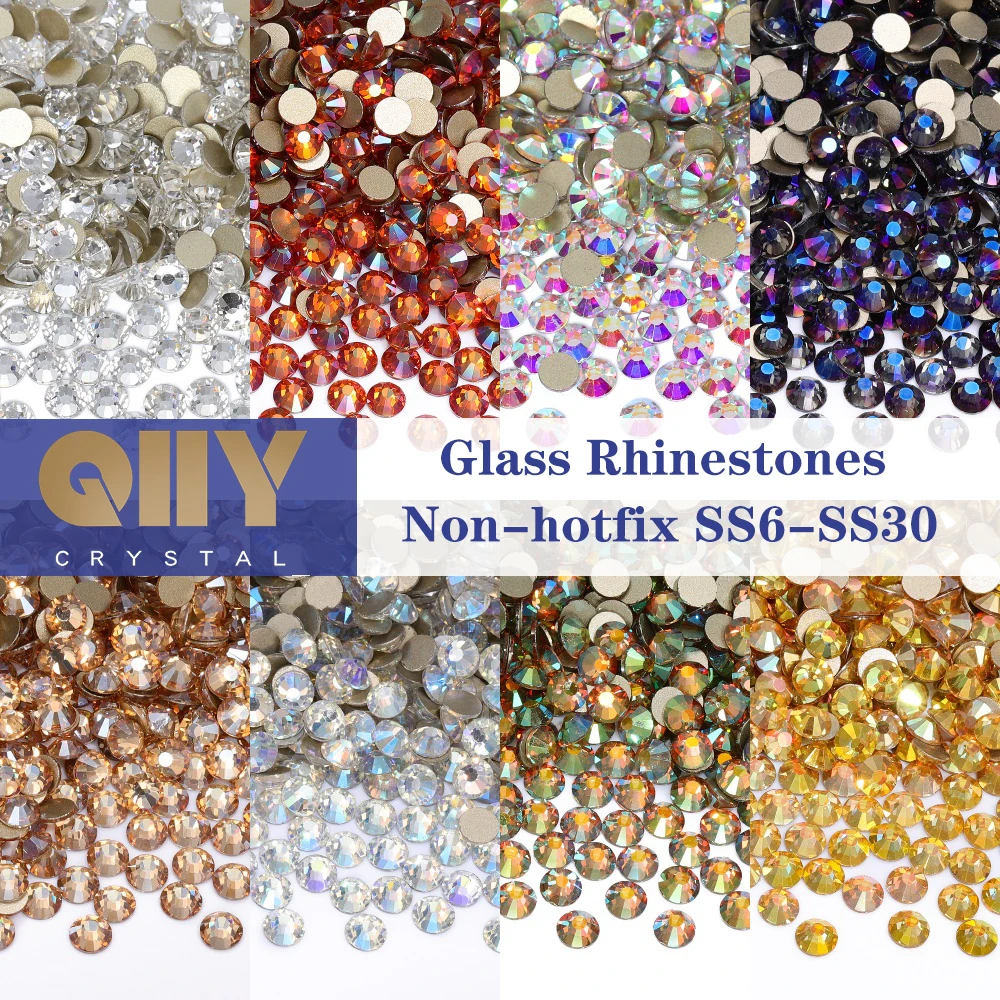 QIIY SS3-SS30 High Quality Glass Rhinestones Bright Crystal AB Non-hotfix Golden Flatback Glue On 3D Stones For DIY Nail Art
QIIY SS3-SS30 High Quality Glass Rhinestones Bright Crystal AB Non-hotfix Golden Flatback Glue On 3D Stones For DIY Nail Art