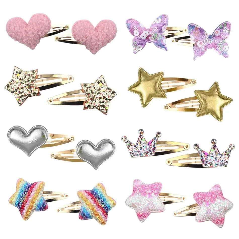 Wholesale 32pcs Sparkly Star Hair Clips Kids Glitter Heart Hairpins Girls Alloy Snap Barrettes Clips Children Hair Accessories
Wholesale 32pcs Sparkly Star Hair Clips Kids Glitter Heart Hairpins Girls Alloy Snap Barrettes Clips Children Hair Accessories