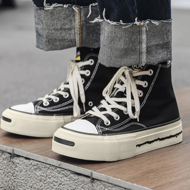 Men's Sports Shoes with Canvas and Color Blending Flat Heel Soft Sole Mid-top Lace-up High-quality Trendy Brand Casual Shoes
Men's Sports Shoes with Canvas and Color Blending Flat Heel Soft Sole Mid-top Lace-up High-quality Trendy Brand Casual Shoes