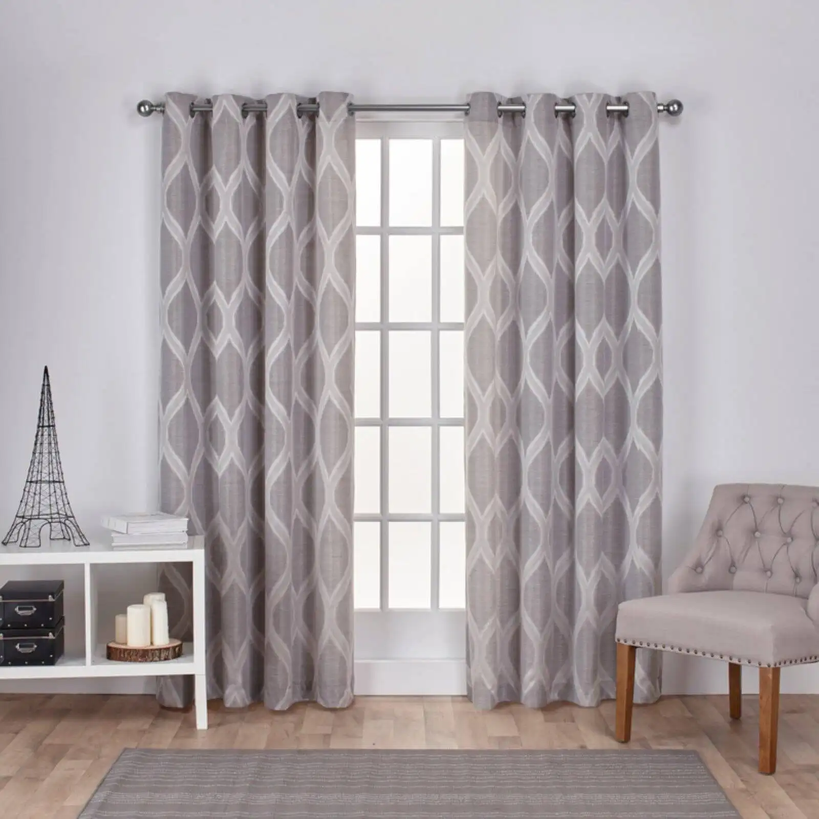 Curtains Montrose Ogee Geometric Textured Linen Grommet Top Curtain Panel Pair, 54X84, Ash Grey
Curtains Montrose Ogee Geometric Textured Linen Grommet Top Curtain Panel Pair, 54X84, Ash Grey