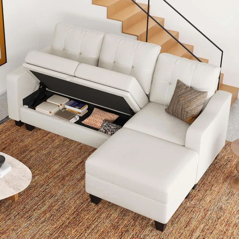 Velvet Sectional Couch with Storage, L Shaped Sofa with Chaise for Small Space, Beige
Velvet Sectional Couch with Storage, L Shaped Sofa with Chaise for Small Space, Beige