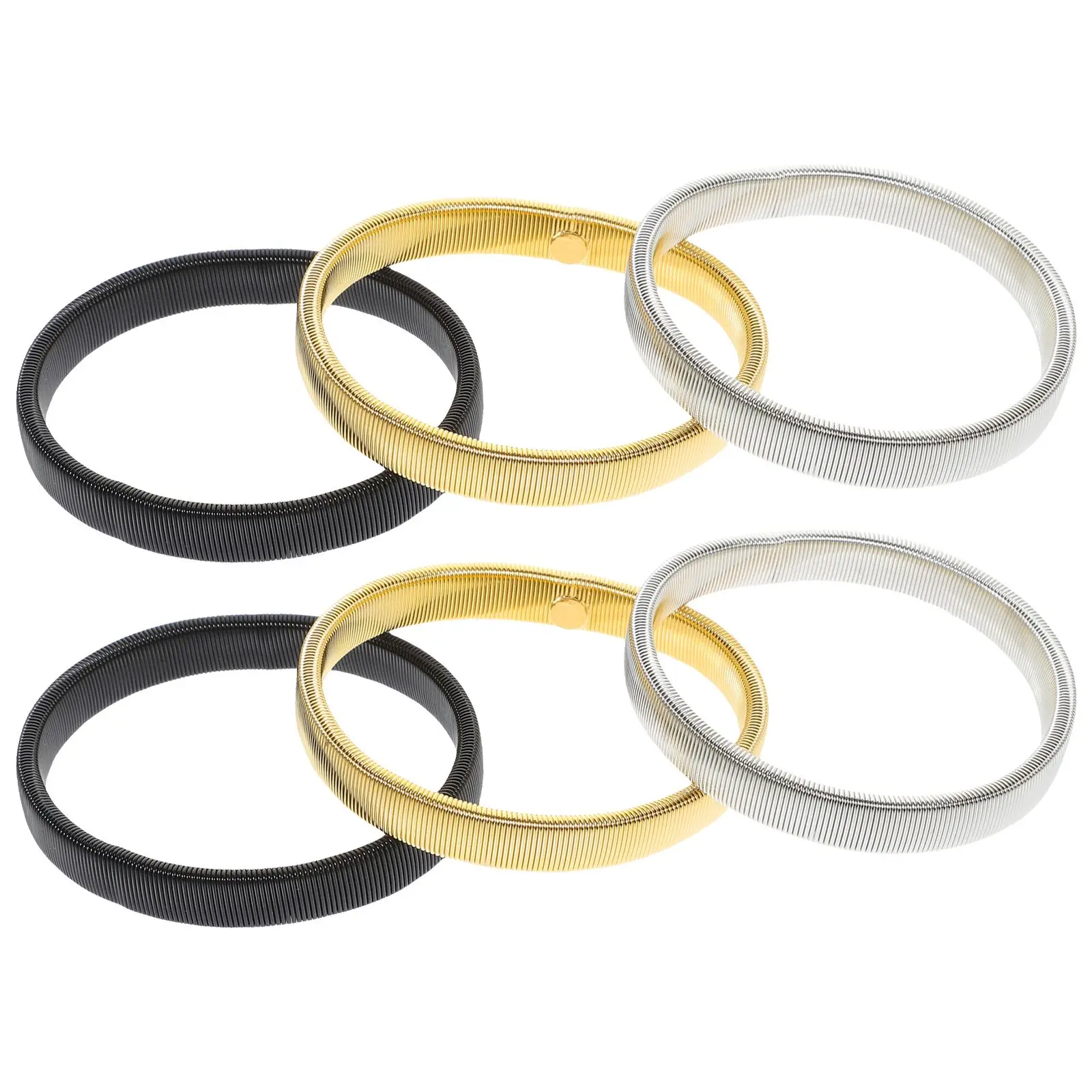 6pcs Metal Spring Bracelets Black*2 Gold*2 Silver*2 Stylish Comfortable Arm Bands Cuffs Sleeve Garters Shirt Accessories
6pcs Metal Spring Bracelets Black*2 Gold*2 Silver*2 Stylish Comfortable Arm Bands Cuffs Sleeve Garters Shirt Accessories