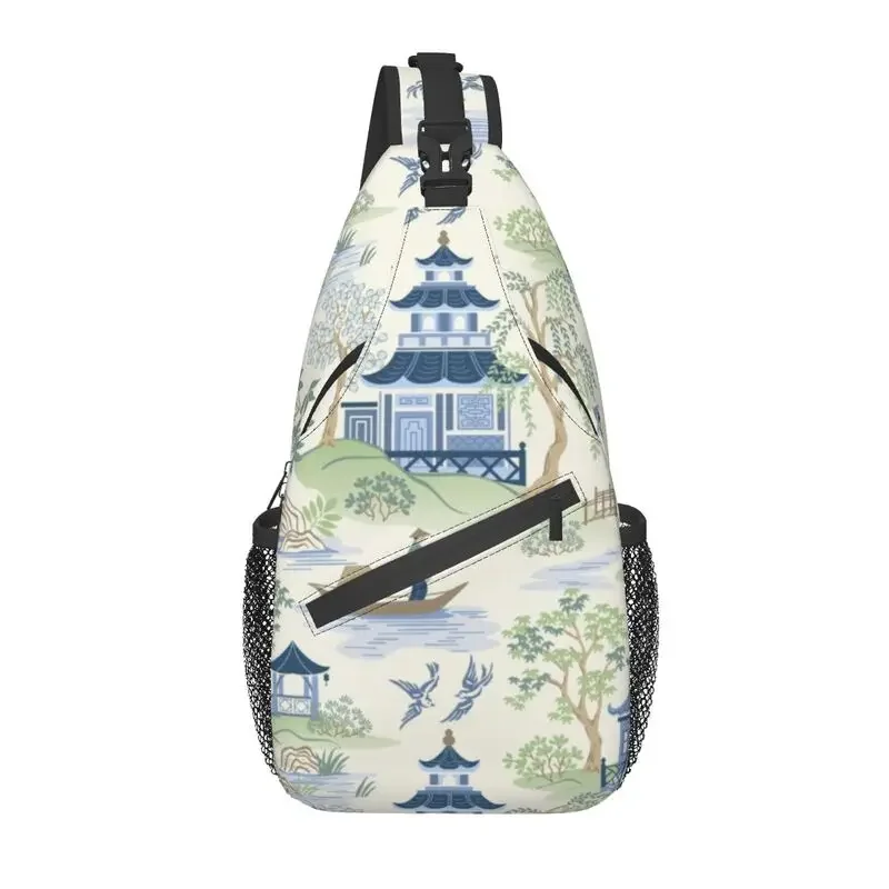 Vintage Chinoiserie Willow Pagoda Sling Bag for Travel Hiking Oriental Style Landscape Chest Crossbody Backpack Shoulder Daypack
Vintage Chinoiserie Willow Pagoda Sling Bag for Travel Hiking Oriental Style Landscape Chest Crossbody Backpack Shoulder Daypack