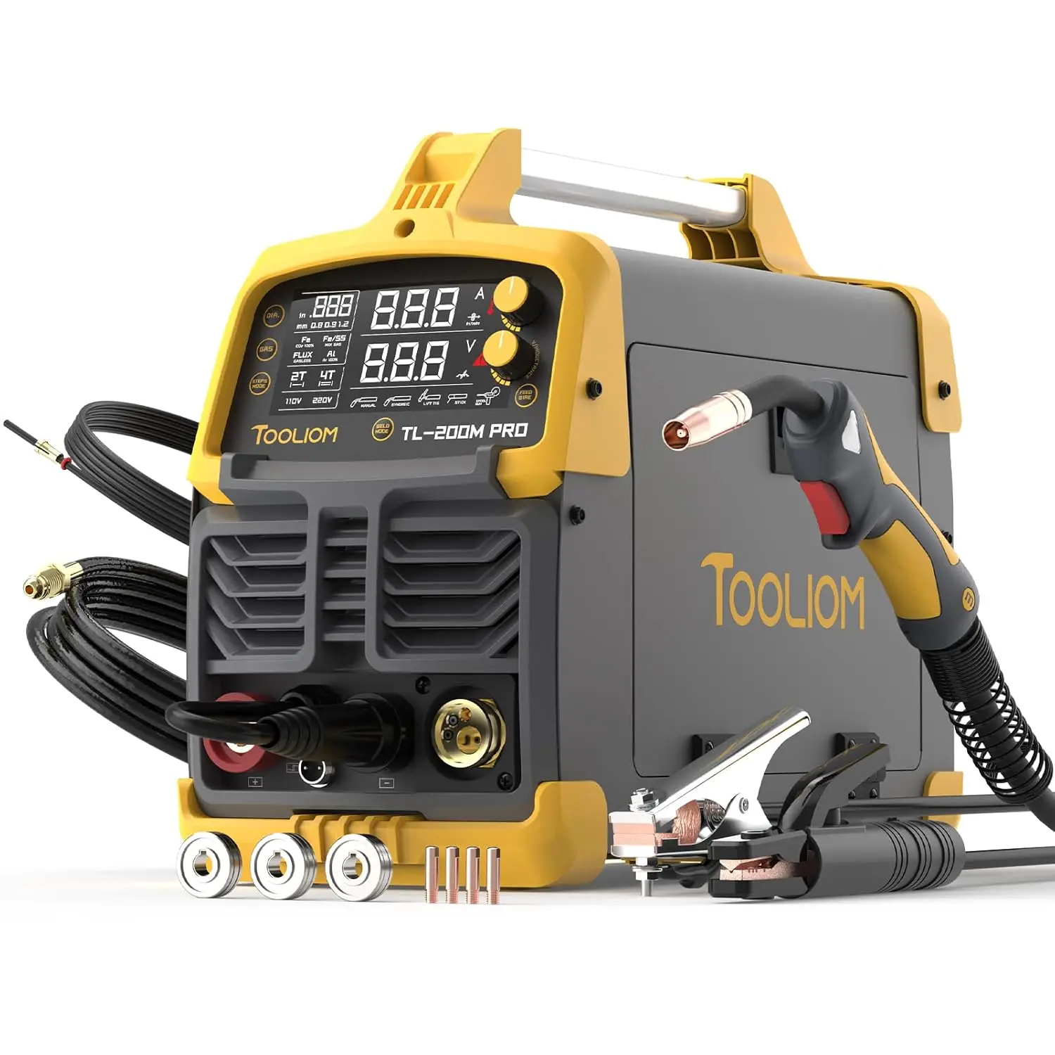 200A MIG Welder 4 in 1 MIG/Flux MIG/Lift TIG/Stick Welder 110/220V Dual Voltage Aluminum Welding Machine Spool Gun Compatible
200A MIG Welder 4 in 1 MIG/Flux MIG/Lift TIG/Stick Welder 110/220V Dual Voltage Aluminum Welding Machine Spool Gun Compatible