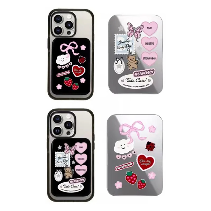 Heart Bowknot Card Holder MagSafe Folding Black Phone Stand for IPhone Holder Mount Support for Samsung Galaxy
Heart Bowknot Card Holder MagSafe Folding Black Phone Stand for IPhone Holder Mount Support for Samsung Galaxy