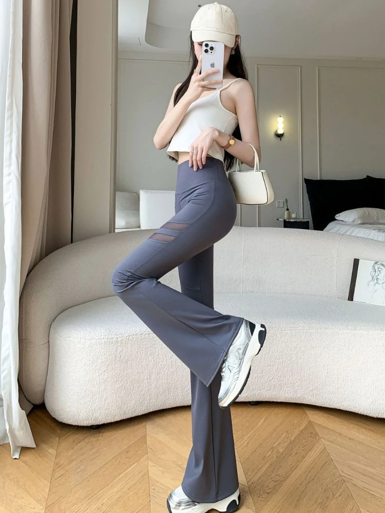 New Summer Women's Yoga Pants High-Waisted Flared Thin Mesh Leggings with Pockets Butt-Lifting Tummy-Control Design for Fitness
New Summer Women's Yoga Pants High-Waisted Flared Thin Mesh Leggings with Pockets Butt-Lifting Tummy-Control Design for Fitness