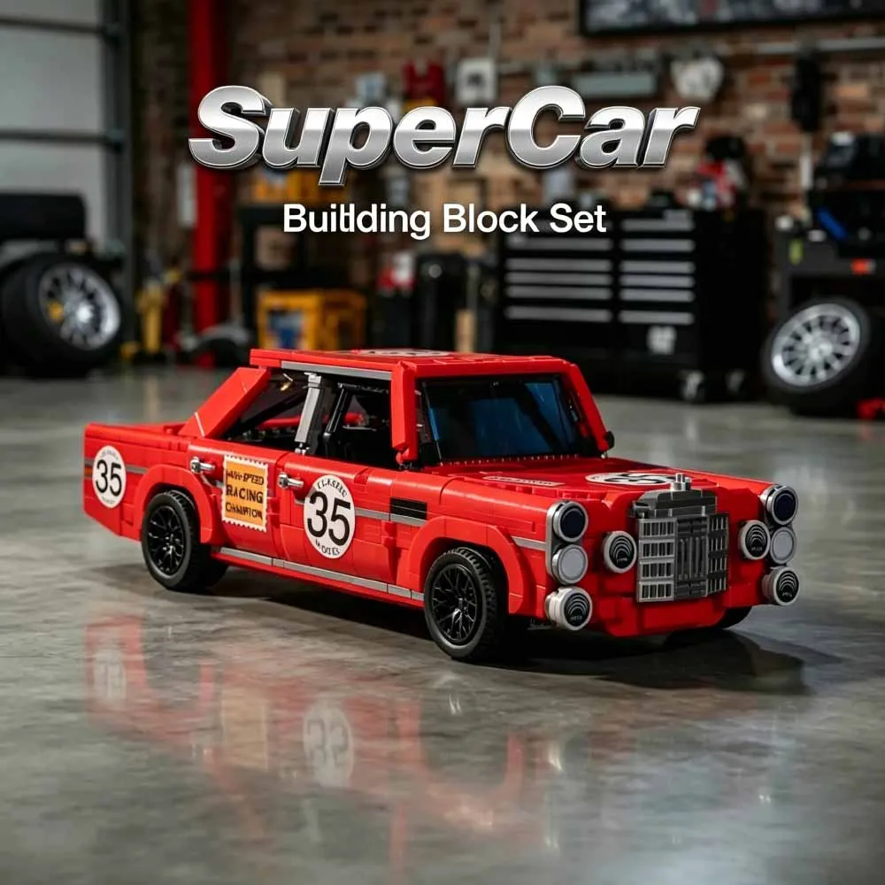 MOC Technical City Speed Racing Red Retro Sports Car Building Blocks Classic Racer Vehicle Bricks Garage Toys for Kids Gifts
MOC Technical City Speed Racing Red Retro Sports Car Building Blocks Classic Racer Vehicle Bricks Garage Toys for Kids Gifts
