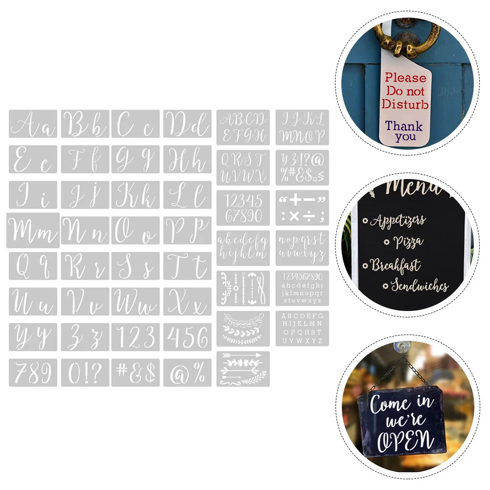 45pcs Alphabet Stencils Painting Templates DIY Crafts Wall Art Decoration Plastic Drawing Tools Art Supplies Letter Stencils
45pcs Alphabet Stencils Painting Templates DIY Crafts Wall Art Decoration Plastic Drawing Tools Art Supplies Letter Stencils