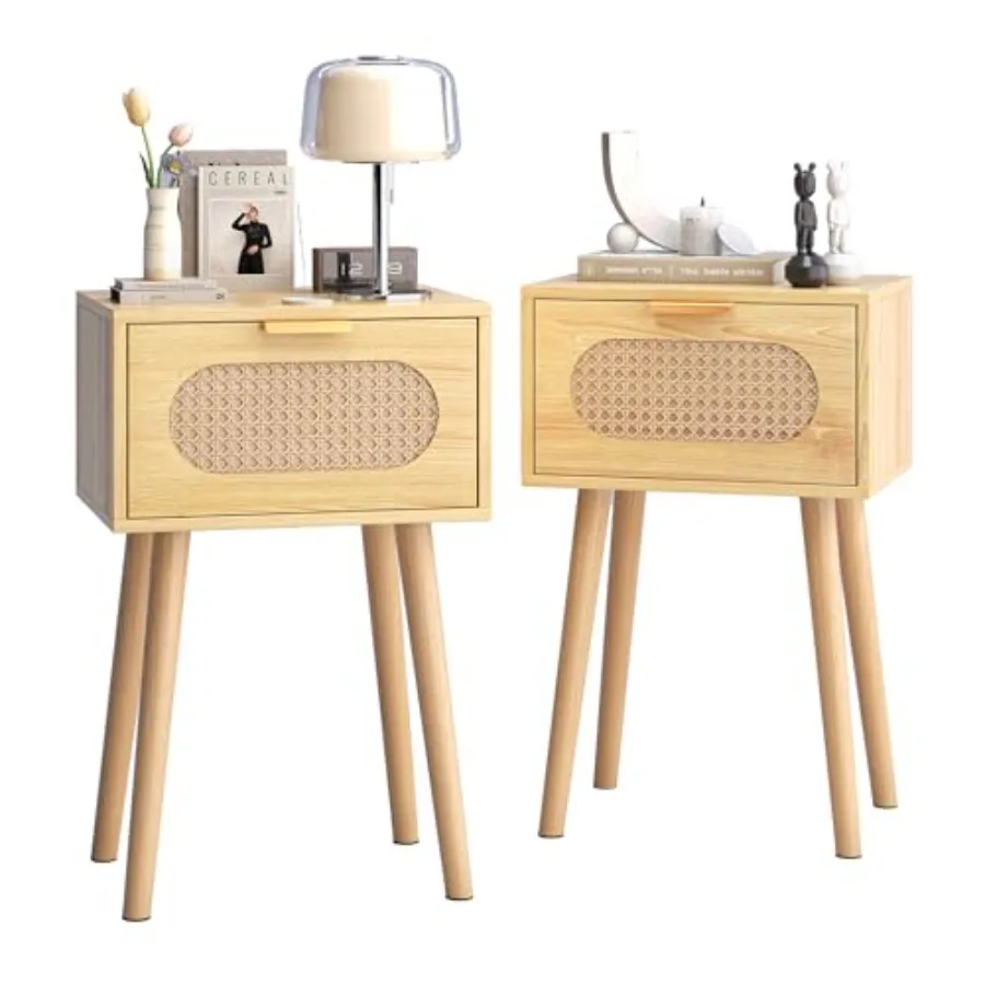 Прикроватные тумбочки (комплект из 2 шт.) с дверцами из ротанга, в стиле бохо, на ножках из массива дерева, для спальни, гостиной, небольших помещений
Прикроватные тумбочки (комплект из 2 шт.) с дверцами из ротанга, в стиле бохо, на ножках из массива дерева, для спальни, гостиной, небольших помещений