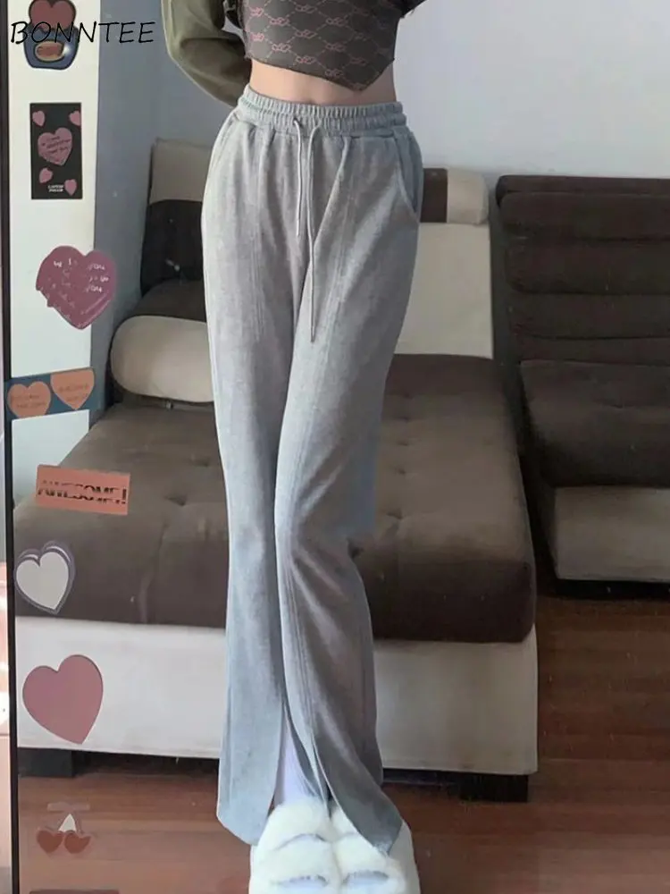 Flare Pants for Women Solid High Waist Full-length Spring Casual All-match Sporty Drawstring Simple Daily Korean Fashion Style
Flare Pants for Women Solid High Waist Full-length Spring Casual All-match Sporty Drawstring Simple Daily Korean Fashion Style