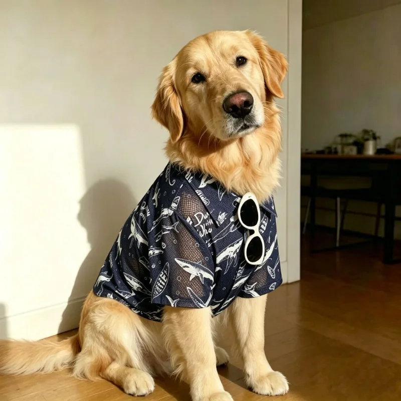 Shark Print Dog Summer Shirt for Large Breeds, Breathable Mesh Anti-Shedding T-Shirt for Golden Retriever Husky Labrador
Shark Print Dog Summer Shirt for Large Breeds, Breathable Mesh Anti-Shedding T-Shirt for Golden Retriever Husky Labrador