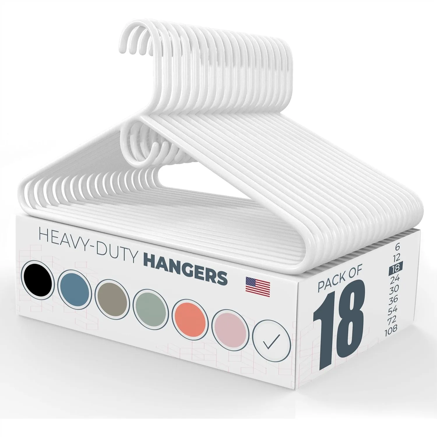 Heavy Duty Clothes Hangers 18 Pack – 8lb Capacity Plastic Hangers for Adult Clothing – Durable for Pants, Coats, Jackets, or
Heavy Duty Clothes Hangers 18 Pack – 8lb Capacity Plastic Hangers for Adult Clothing – Durable for Pants, Coats, Jackets, or