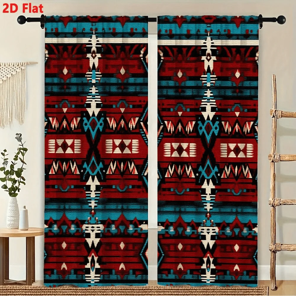 2Pcs Curtains ethnic style Geometric Pattern With Red Black Window Drapes for Bedroom Room Decor Decoration Window Treatment.
2Pcs Curtains ethnic style Geometric Pattern With Red Black Window Drapes for Bedroom Room Decor Decoration Window Treatment.