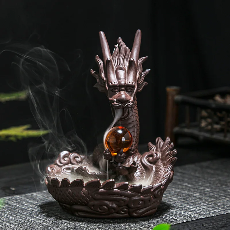 Giant Dragon Refluxing Incense Incense Stove Sandalwood Stove Ceramic Tea Room Living Room Zen Purple Sand Ornaments بخور 화로
Giant Dragon Refluxing Incense Incense Stove Sandalwood Stove Ceramic Tea Room Living Room Zen Purple Sand Ornaments بخور 화로