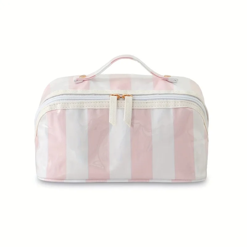 PVC Striped Makeup Bag Large Capacity Waterproof Travel Toiletry Bag Cosmetic Organizer Pouch Women Wash Bag
PVC Striped Makeup Bag Large Capacity Waterproof Travel Toiletry Bag Cosmetic Organizer Pouch Women Wash Bag