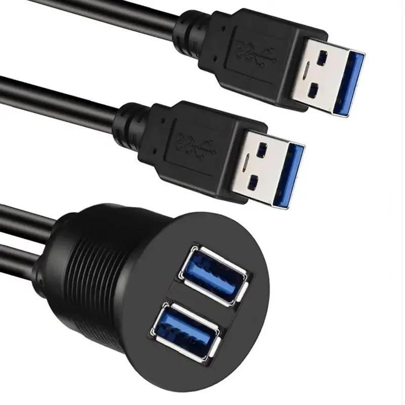 Dual USB3.0 Dash Panel Mount Male To Female Extension Code For Car Boat Motorcycle USB 3.0 Panel Flush Mount Waterproof Cable 2M
Dual USB3.0 Dash Panel Mount Male To Female Extension Code For Car Boat Motorcycle USB 3.0 Panel Flush Mount Waterproof Cable 2M