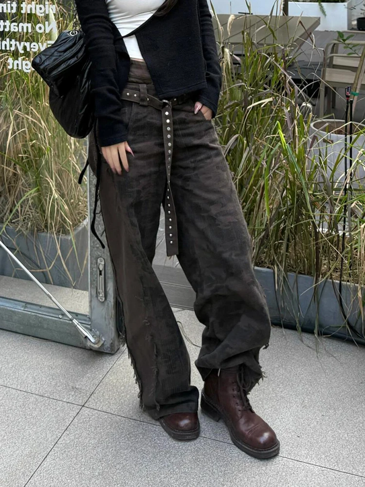 Retro American Double Waist Denim Jeans Women Summer New Spicy Design Sense Frayed Patchwork Floor-Length Pants
Retro American Double Waist Denim Jeans Women Summer New Spicy Design Sense Frayed Patchwork Floor-Length Pants