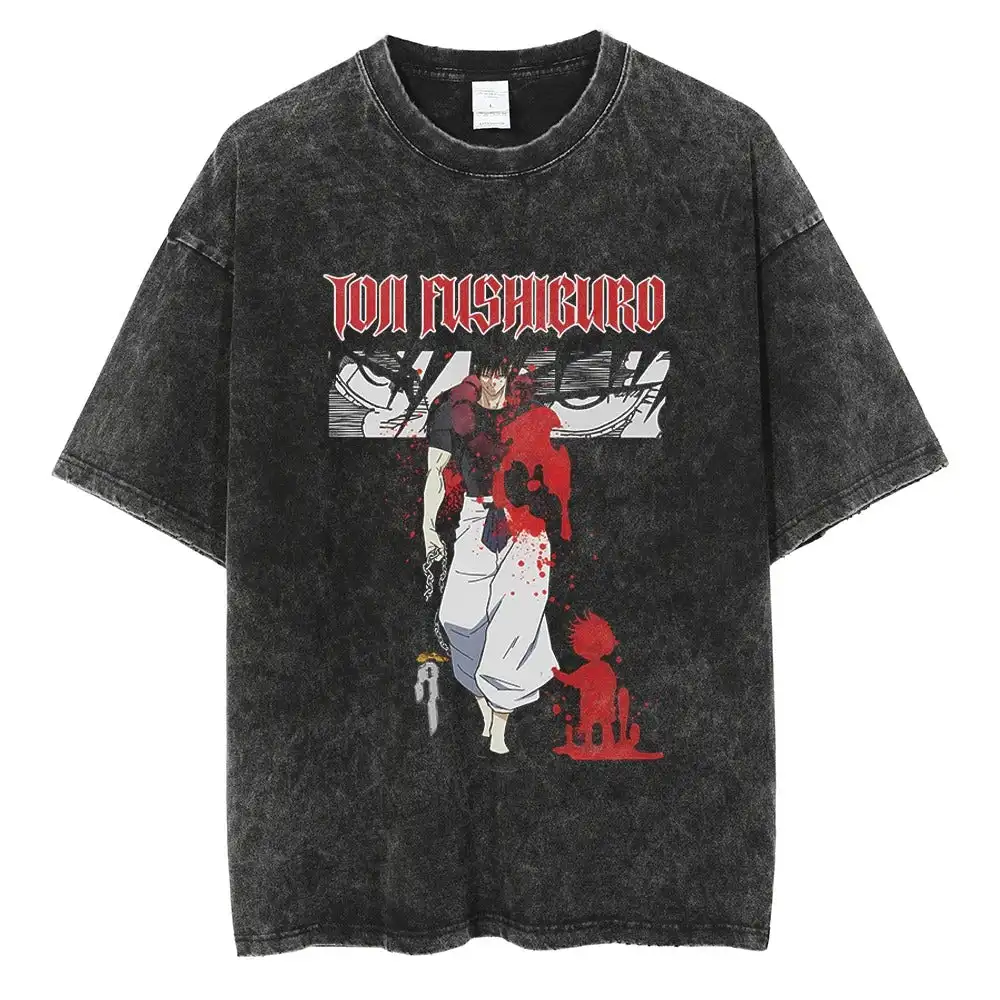 Men Streetwear Washed T-shirt Harajuku Anime Jujutsu Kaisen Graphic T-Shirt Hip Hop Oversized Tshirt Cotton Tops Tees Black
Men Streetwear Washed T-shirt Harajuku Anime Jujutsu Kaisen Graphic T-Shirt Hip Hop Oversized Tshirt Cotton Tops Tees Black