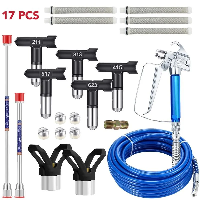 Airless Paint Sprayer Kit, 1 Set Professional Paint Spraying Tool Kit with 32.8Ft High Pressure Hose, 5 Reversible Nozzles, 2 Ti
Airless Paint Sprayer Kit, 1 Set Professional Paint Spraying Tool Kit with 32.8Ft High Pressure Hose, 5 Reversible Nozzles, 2 Ti