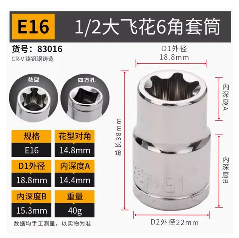 Strumento BESTIR 12,5 mm 1/2"dr. Chiave a bussola elettronica Strumento di servizio automatico in acciaio VANADIUM CROMATO E8 E10 E11 E12 E14 E16 E18 E20 E22 E24
