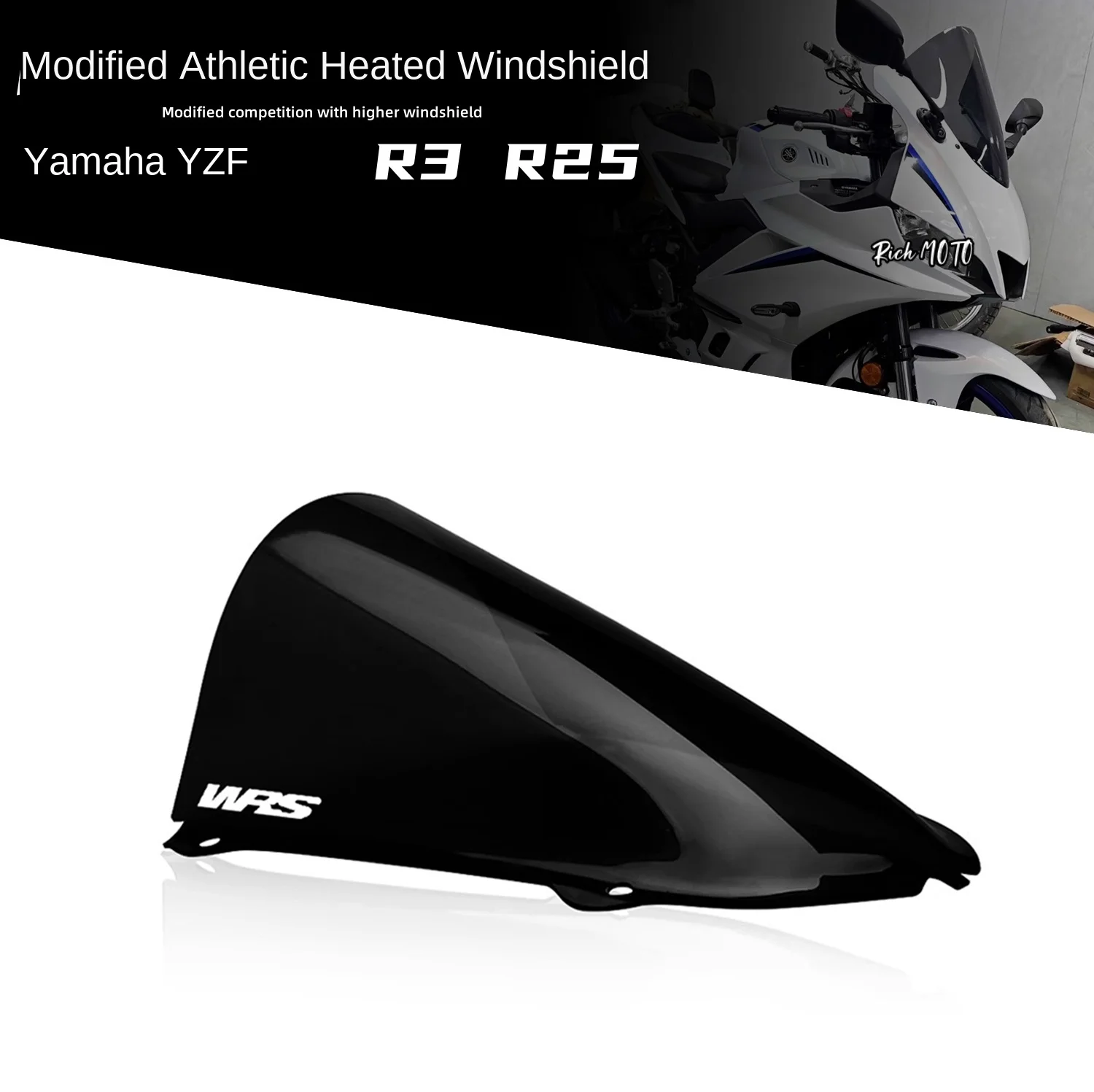 Для Yamaha YZF R3 R25 19-23 модифицированное высоким гоночным лобовым стеклом и гусеничным передним лобовым стеклом
Для Yamaha YZF R3 R25 19-23 модифицированное высоким гоночным лобовым стеклом и гусеничным передним лобовым стеклом