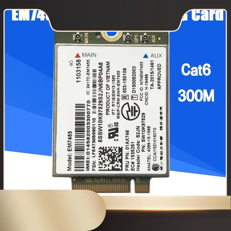 EM7455 01AX746 LTE 3G 4G Card+2Xantenna For Thinkpad X1 Carbon 5Th Gen X270 T470 T470S T470P T570 L570 L470 P51 P71 Durable-N36R
EM7455 01AX746 LTE 3G 4G Card+2Xantenna For Thinkpad X1 Carbon 5Th Gen X270 T470 T470S T470P T570 L570 L470 P51 P71 Durable-N36R