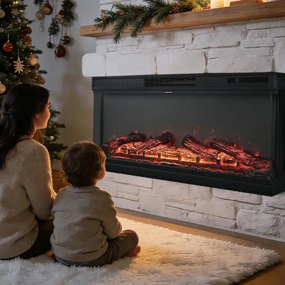 36 Triple-Sided Electric Fireplace Insert, Wall-Mounted, 12 Colors, 5 Brightness Levels, 8-Hour Timer, Remote Included, 5100 BTU
36 Triple-Sided Electric Fireplace Insert, Wall-Mounted, 12 Colors, 5 Brightness Levels, 8-Hour Timer, Remote Included, 5100 BTU