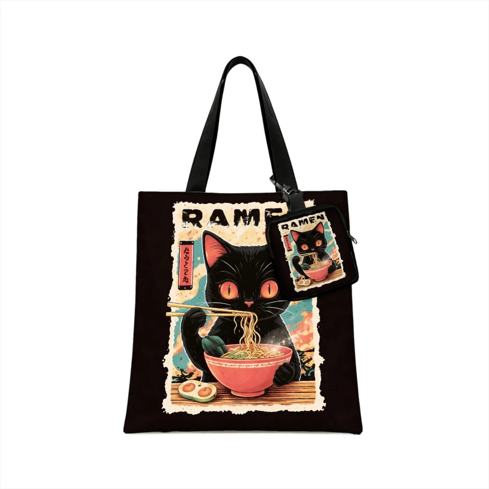 1/2PC Black Cat Eating Ramen with Chopsticks and Bowl Design Coin Purse Handbag Tote Bags and Storage Bag Mini Pouch for Daily
1/2PC Black Cat Eating Ramen with Chopsticks and Bowl Design Coin Purse Handbag Tote Bags and Storage Bag Mini Pouch for Daily