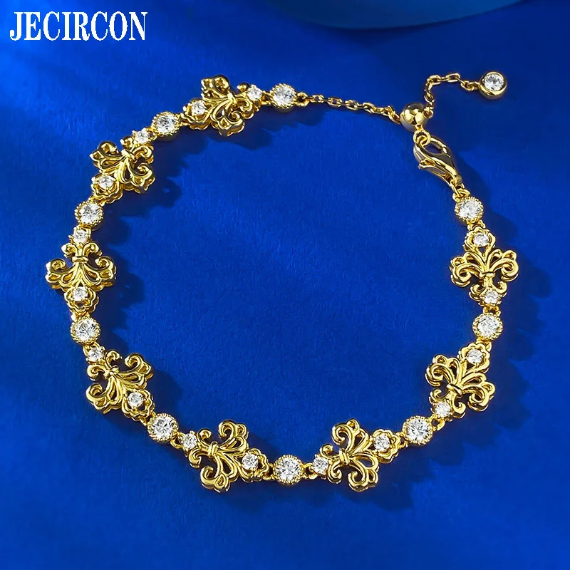 JECIRCON 925 Sterling Silver High Carbon Stone 18K Plated Bracelet Fashion Iris Retro Palace Style Exquisite Bracelet Adjustable
JECIRCON 925 Sterling Silver High Carbon Stone 18K Plated Bracelet Fashion Iris Retro Palace Style Exquisite Bracelet Adjustable