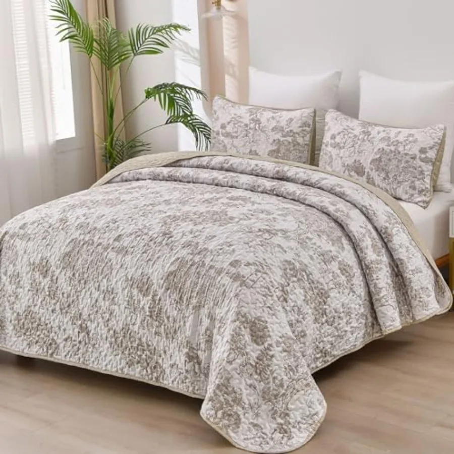 Botanical Quilt Set Size 3 Pieces Toile Floral Plants Printed Bedspread Bedding Set Brown Soft Lightweight Microfiber Coverlet
Botanical Quilt Set Size 3 Pieces Toile Floral Plants Printed Bedspread Bedding Set Brown Soft Lightweight Microfiber Coverlet