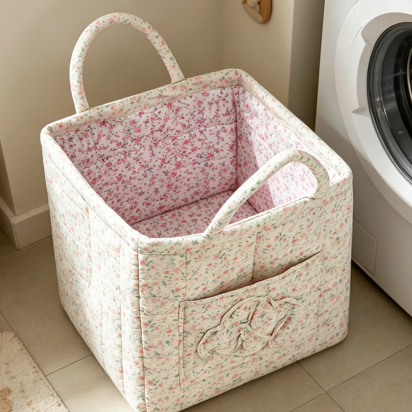 Floral Aesthetic Fabric Storage Basket Boho Foldable Laundry Baskets Basket Organizer for Home Picnic Shopping and Travel
Floral Aesthetic Fabric Storage Basket Boho Foldable Laundry Baskets Basket Organizer for Home Picnic Shopping and Travel