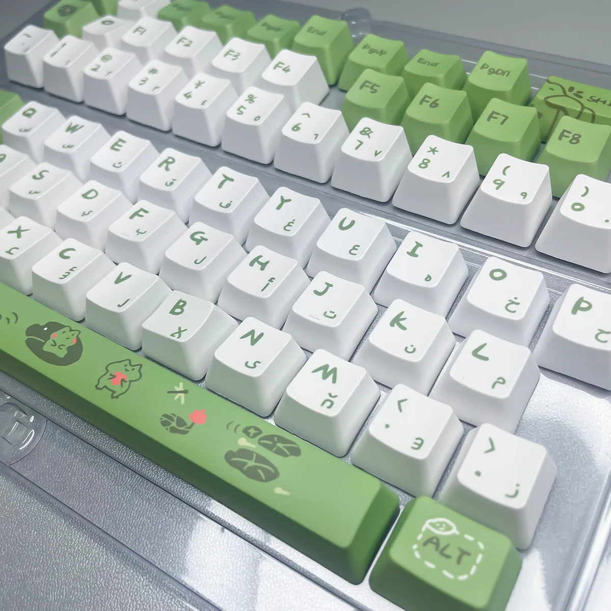 Frog Theme Arabic Root PBT Keycaps Thermal Sublimation OEM Height Full Set For Mechanical Keyboard
Frog Theme Arabic Root PBT Keycaps Thermal Sublimation OEM Height Full Set For Mechanical Keyboard