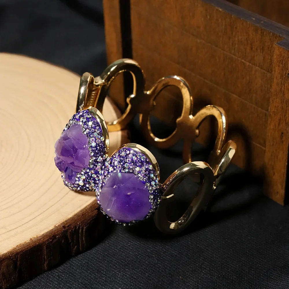 Amethyst Bangle Personality Exaggerated Hollow Wide Edge Bracelet for Woman Fashion Purple Crystal Jewelry Valentine's Day Gifts
Amethyst Bangle Personality Exaggerated Hollow Wide Edge Bracelet for Woman Fashion Purple Crystal Jewelry Valentine's Day Gifts
