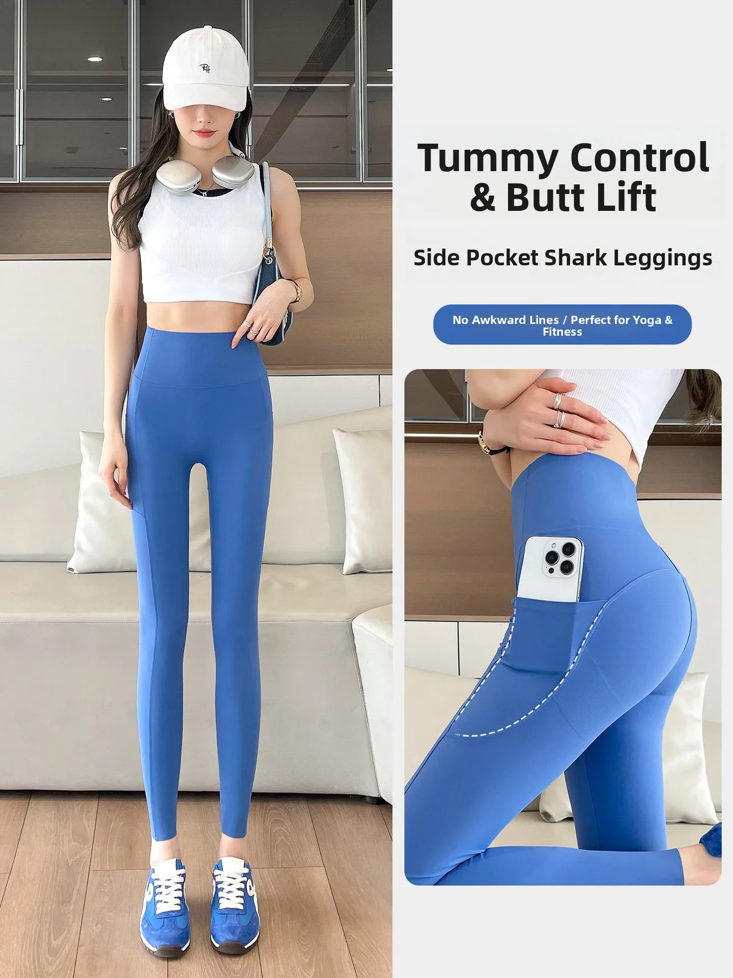 Pocket Sharkskin Yoga Pants Women's Thin High-Waist Fitness Tummy Control Butt Lifting Leggings Blue Casual Sportswear
Pocket Sharkskin Yoga Pants Women's Thin High-Waist Fitness Tummy Control Butt Lifting Leggings Blue Casual Sportswear