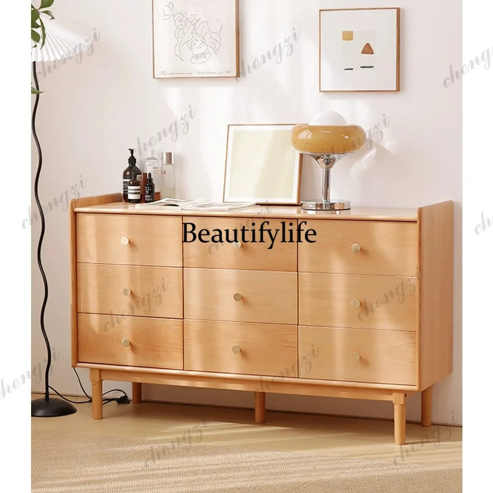 All solid wood beech nine-chest cabinet Japanese living room locker multi-layer drawer storage side cabinet
All solid wood beech nine-chest cabinet Japanese living room locker multi-layer drawer storage side cabinet