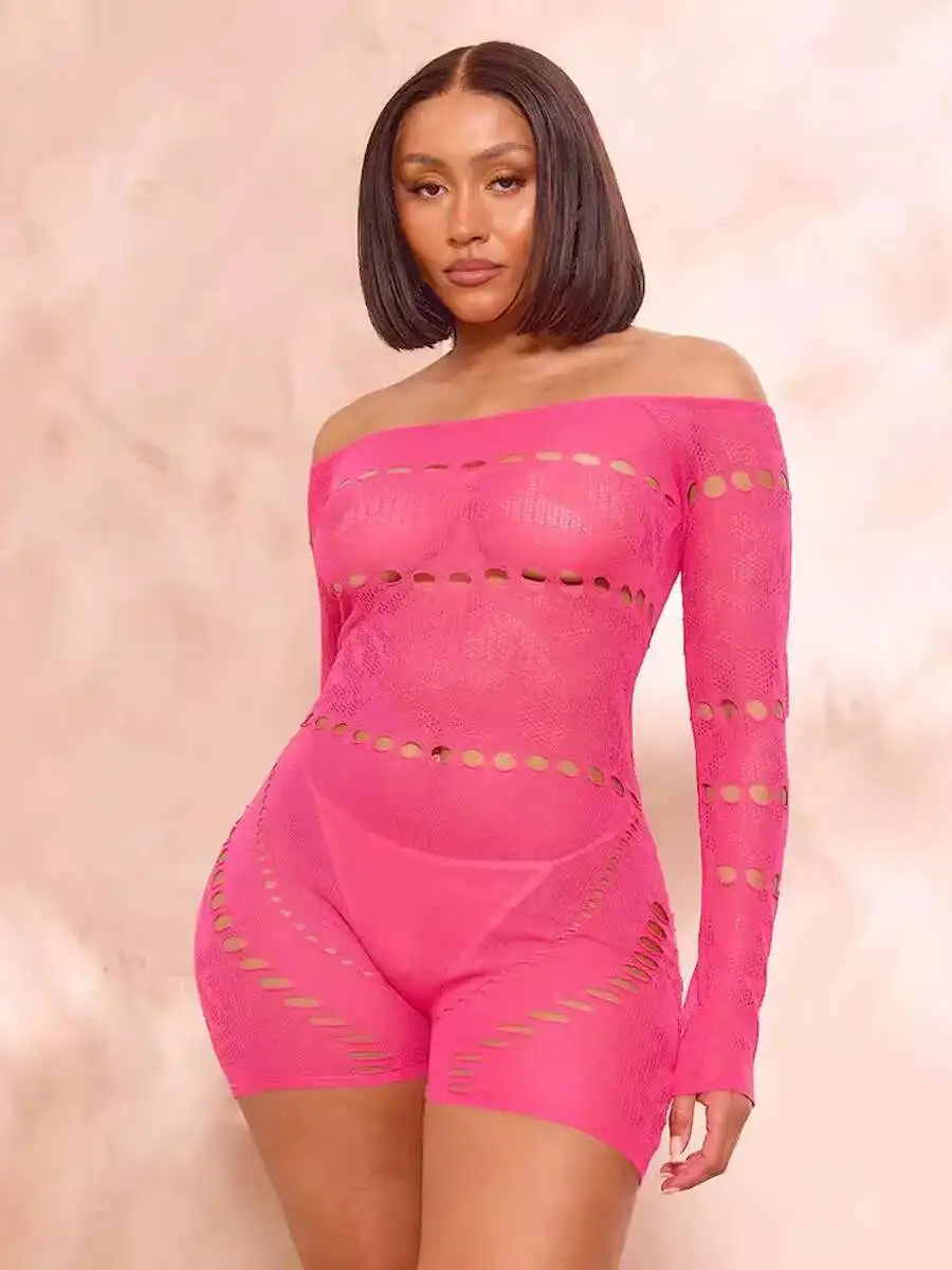 New Women's Sexy Hollowed Out One-piece Neck Hip Hugging Knitted High Waisted Casual Jumpsuit Shorts For Women Charm Trendy I1UM
New Women's Sexy Hollowed Out One-piece Neck Hip Hugging Knitted High Waisted Casual Jumpsuit Shorts For Women Charm Trendy I1UM
