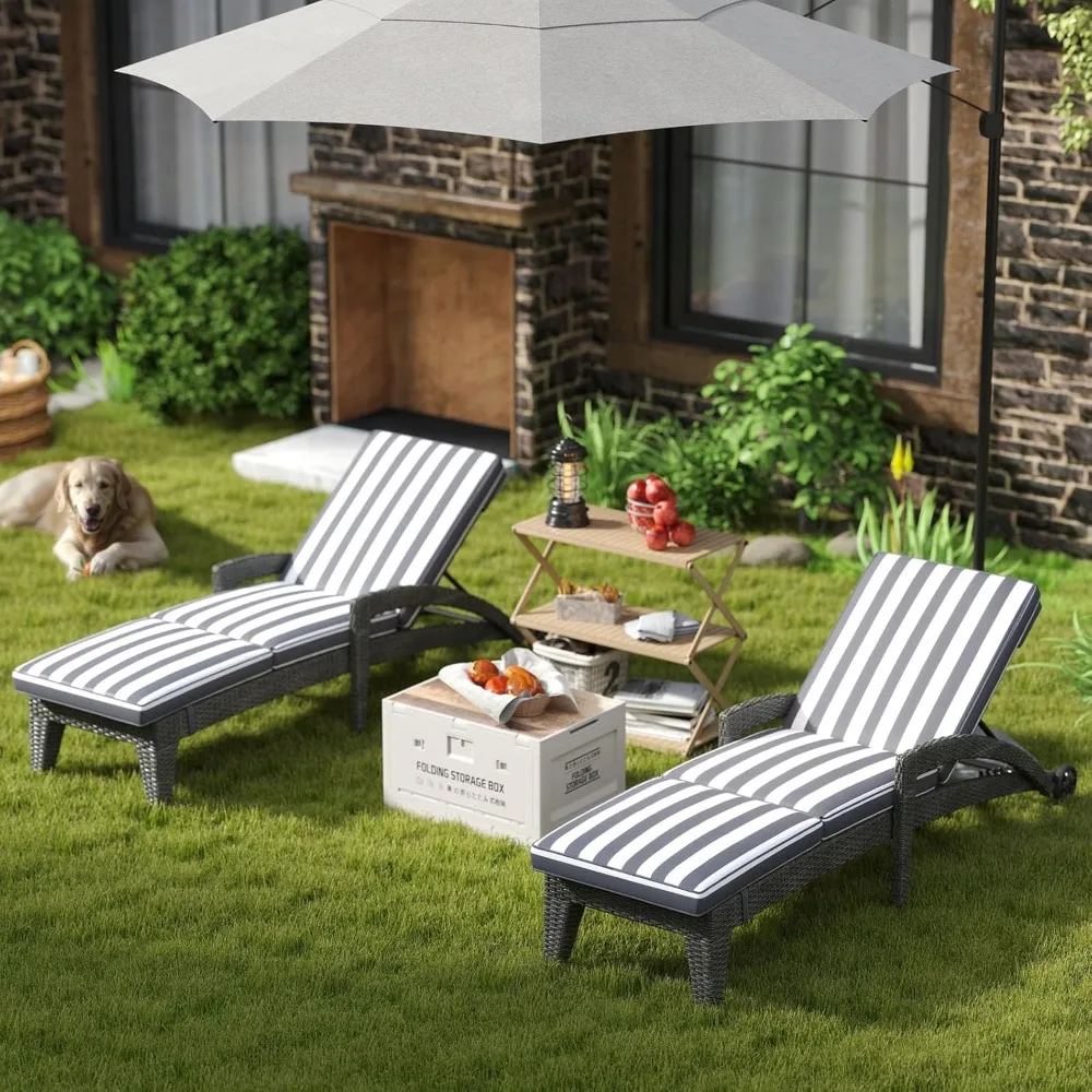 Lounge Chair Outdoor Set of 2 Chaise Lounge,Rattan Lounge Chair Patio Chairs with Cushion & Adjustable Backrest,Outdoor Chaise
Lounge Chair Outdoor Set of 2 Chaise Lounge,Rattan Lounge Chair Patio Chairs with Cushion & Adjustable Backrest,Outdoor Chaise