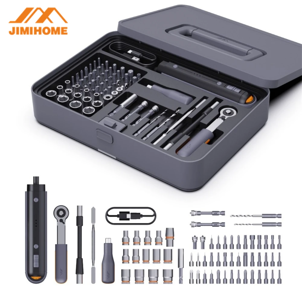 JIMIHOME 65 -Piece Stackable Tools Set 3.6V Electric Screwdriver 4N.M Torque Household with S2 Screw Bits Drill Tools
JIMIHOME 65 -Piece Stackable Tools Set 3.6V Electric Screwdriver 4N.M Torque Household with S2 Screw Bits Drill Tools