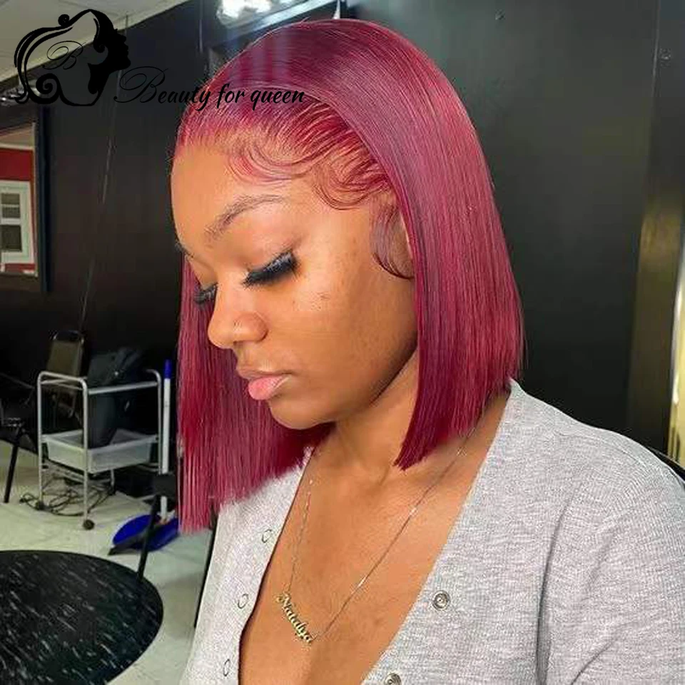 High Quality Dark Purple Short Straight Bob 180 Density Transparent Lace Frontal Wig Brazilian Colored Human Hair Wig For Women
High Quality Dark Purple Short Straight Bob 180 Density Transparent Lace Frontal Wig Brazilian Colored Human Hair Wig For Women