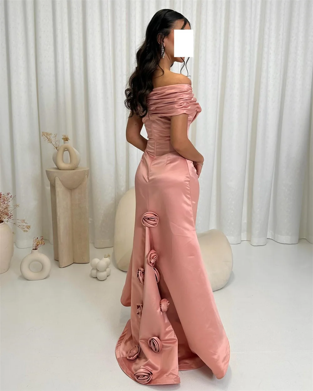 Formal Mermaid Prom Dresses Pink Off The Shoulder Satin Evening Dress Saudi Arabia Cocktail Party Night Gowns Dubai 3D Flowers
Formal Mermaid Prom Dresses Pink Off The Shoulder Satin Evening Dress Saudi Arabia Cocktail Party Night Gowns Dubai 3D Flowers