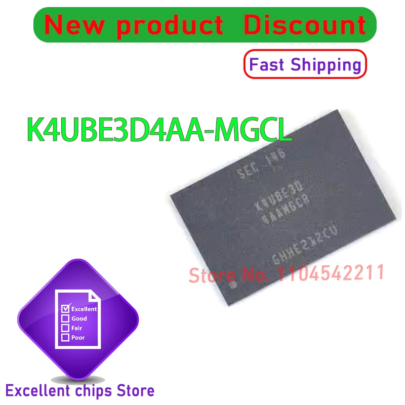 1 шт./лот, новый оригинальный чип K4UBE3D4AA-MGCL K4UBE3D K4UBE3D4AA BGA LPDDR4X 4266 Мбит/с 4 ГБ
1 шт./лот, новый оригинальный чип K4UBE3D4AA-MGCL K4UBE3D K4UBE3D4AA BGA LPDDR4X 4266 Мбит/с 4 ГБ
