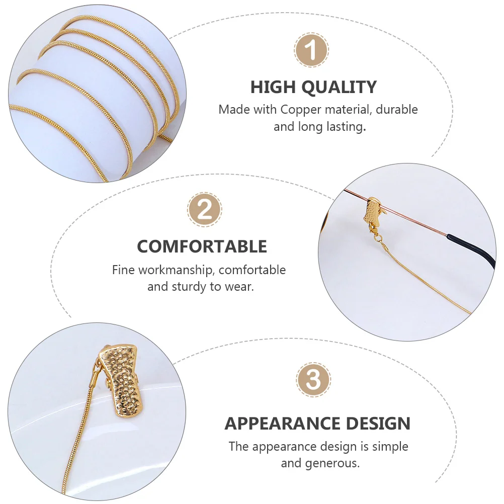 Glasses Chain Clip Golden Copper Retainer Mask Hanging Metal Eyeglass Strap Durable Long Lasting Simple Design Comfortable
Glasses Chain Clip Golden Copper Retainer Mask Hanging Metal Eyeglass Strap Durable Long Lasting Simple Design Comfortable
