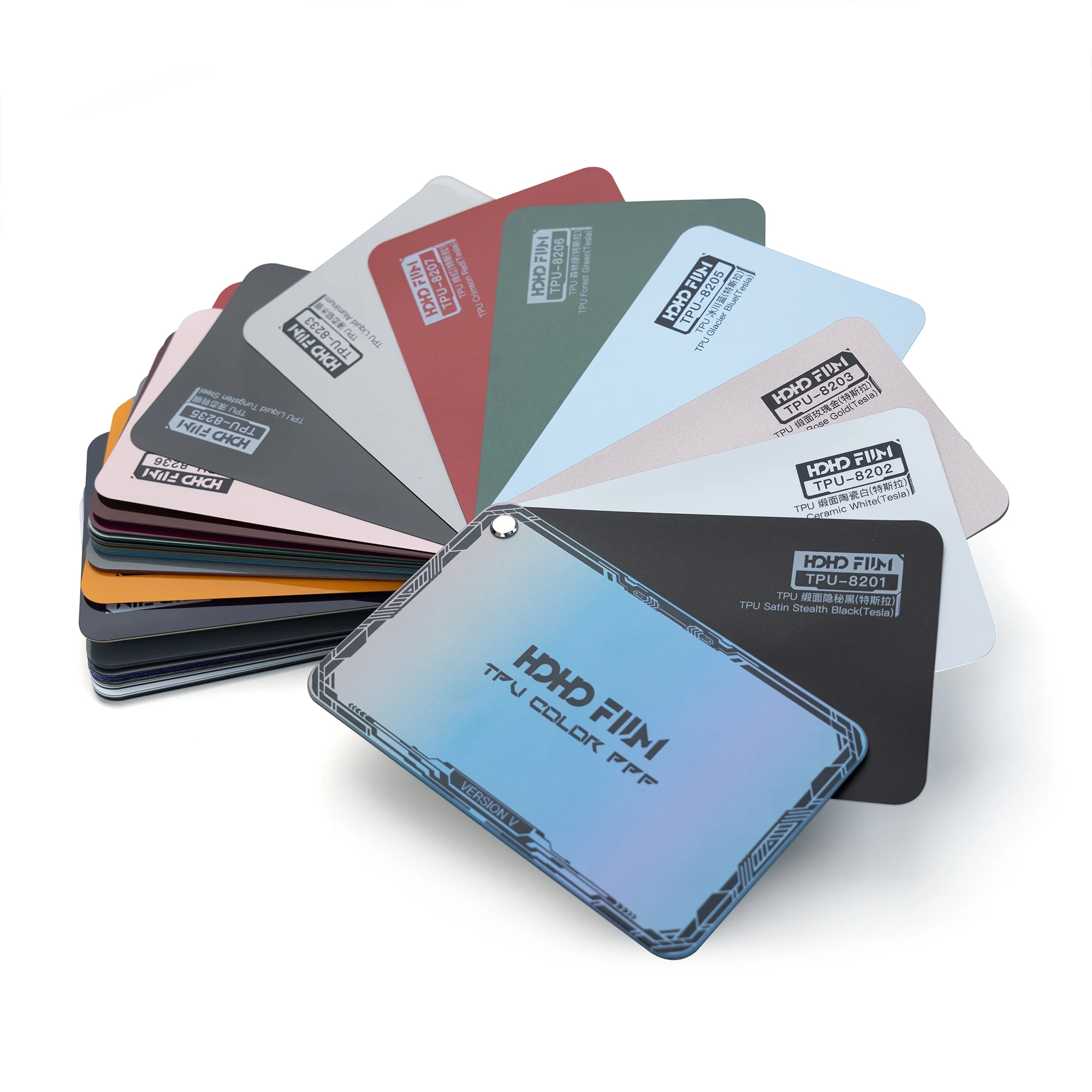 HOHOFILM Color Paint Protection Film Color Swatches Accept Customize 7.5mil Colored TPU PPF Sample Book
HOHOFILM Color Paint Protection Film Color Swatches Accept Customize 7.5mil Colored TPU PPF Sample Book