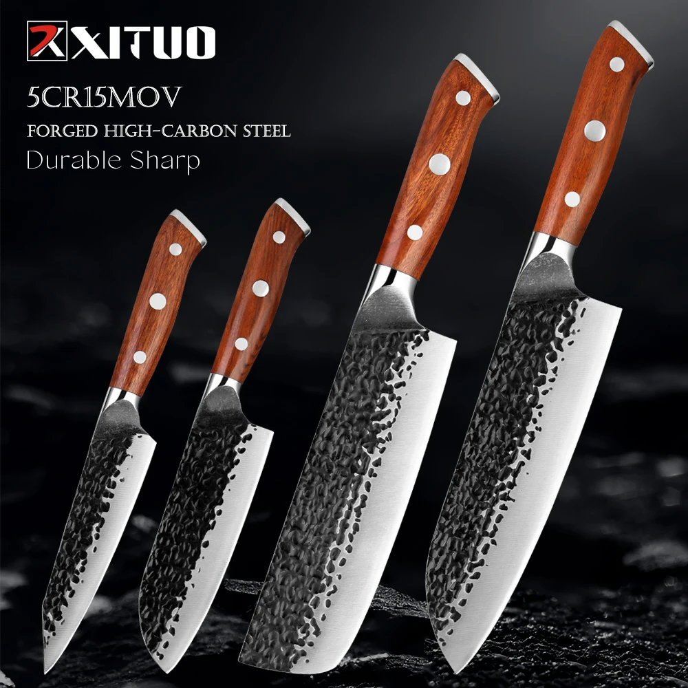 Professional Chef Knife Set,1-4PCS Hand Forged Knife,Full Tang Kitchen Knife Set,High Carbon Steel,Nakiri,Santoku,Utility Knife
Professional Chef Knife Set,1-4PCS Hand Forged Knife,Full Tang Kitchen Knife Set,High Carbon Steel,Nakiri,Santoku,Utility Knife