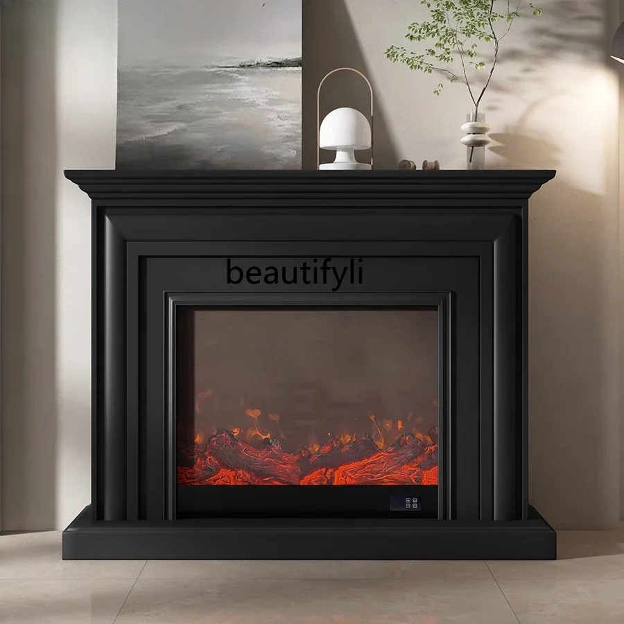 xzqAmerican simulation flame electronic heating fireplace modern simple wabi wind living room Italian black decorative cabinet
xzqAmerican simulation flame electronic heating fireplace modern simple wabi wind living room Italian black decorative cabinet