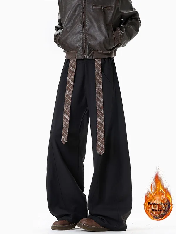 Широкие повседневные брюки в стиле ретро с поясом на подкладке, мужские зимние брюки прямого кроя, модные брюки свободного покроя
Широкие повседневные брюки в стиле ретро с поясом на подкладке, мужские зимние брюки прямого кроя, модные брюки свободного покроя