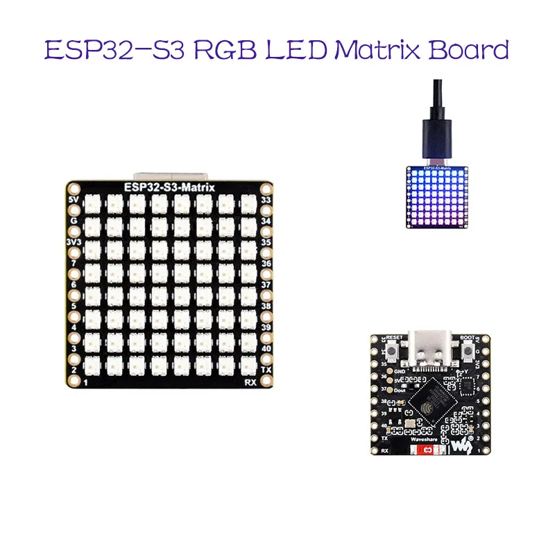 ESP32-S3 8×8RGB Matrix Dev Board,Built in QMI8658 6-Axis Motion Sensor,WiFi/Bluetooth,Smart IoT Display Module for DIY Projects
ESP32-S3 8×8RGB Matrix Dev Board,Built in QMI8658 6-Axis Motion Sensor,WiFi/Bluetooth,Smart IoT Display Module for DIY Projects