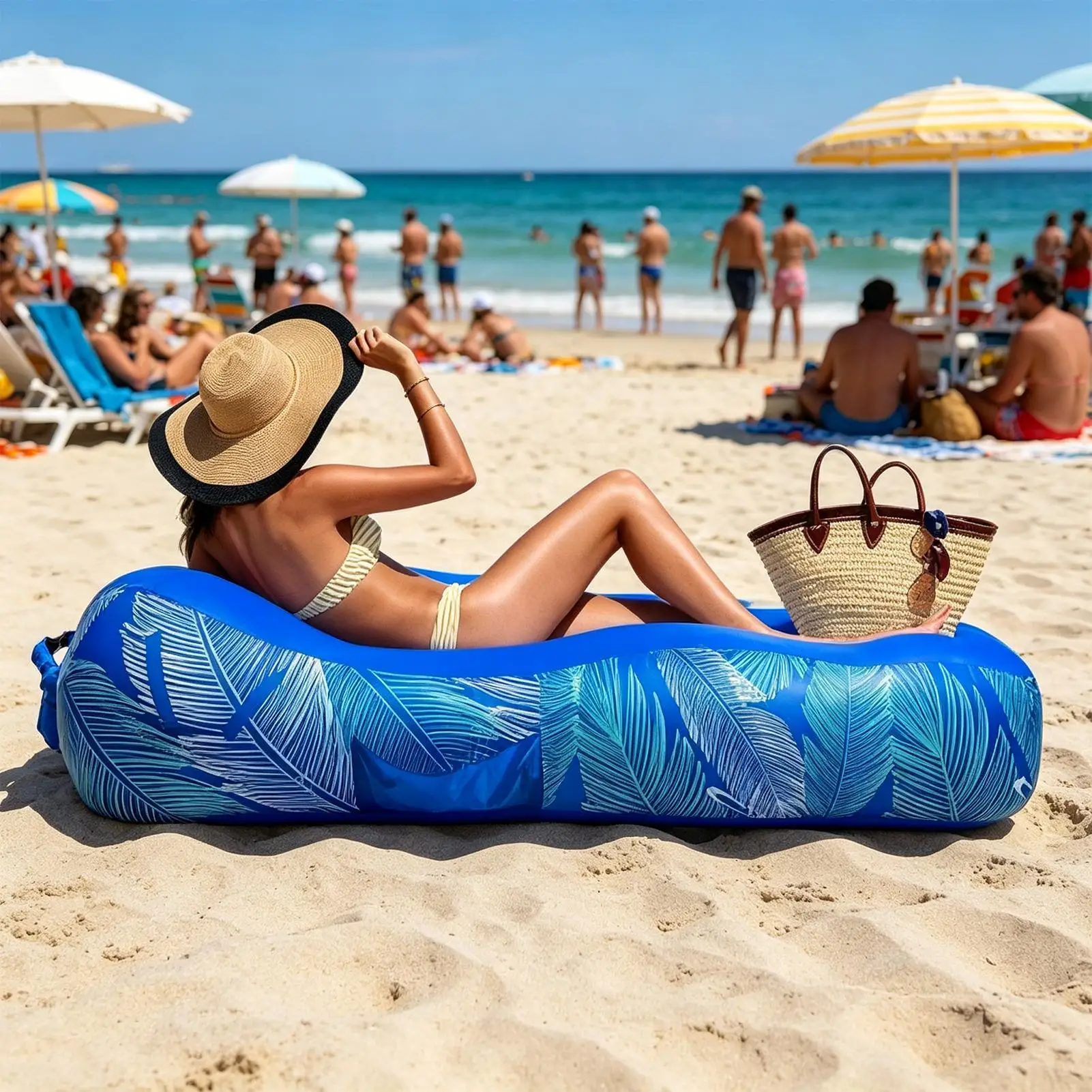 Inflatable Air Lounger with Canopy Large Beach Sofa with Sun Shade Portable Camping Couch for Outdoor Garden Pool Summer
Inflatable Air Lounger with Canopy Large Beach Sofa with Sun Shade Portable Camping Couch for Outdoor Garden Pool Summer