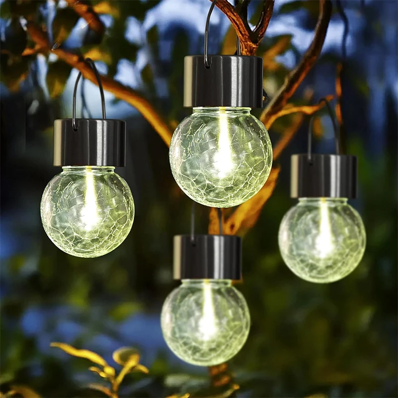 Solar Hanging Lights, Christmas Decoration Lights with Multi-Color Changing Cracked Glass Hanging Ball Outdoor Lights Waterproof
Solar Hanging Lights, Christmas Decoration Lights with Multi-Color Changing Cracked Glass Hanging Ball Outdoor Lights Waterproof