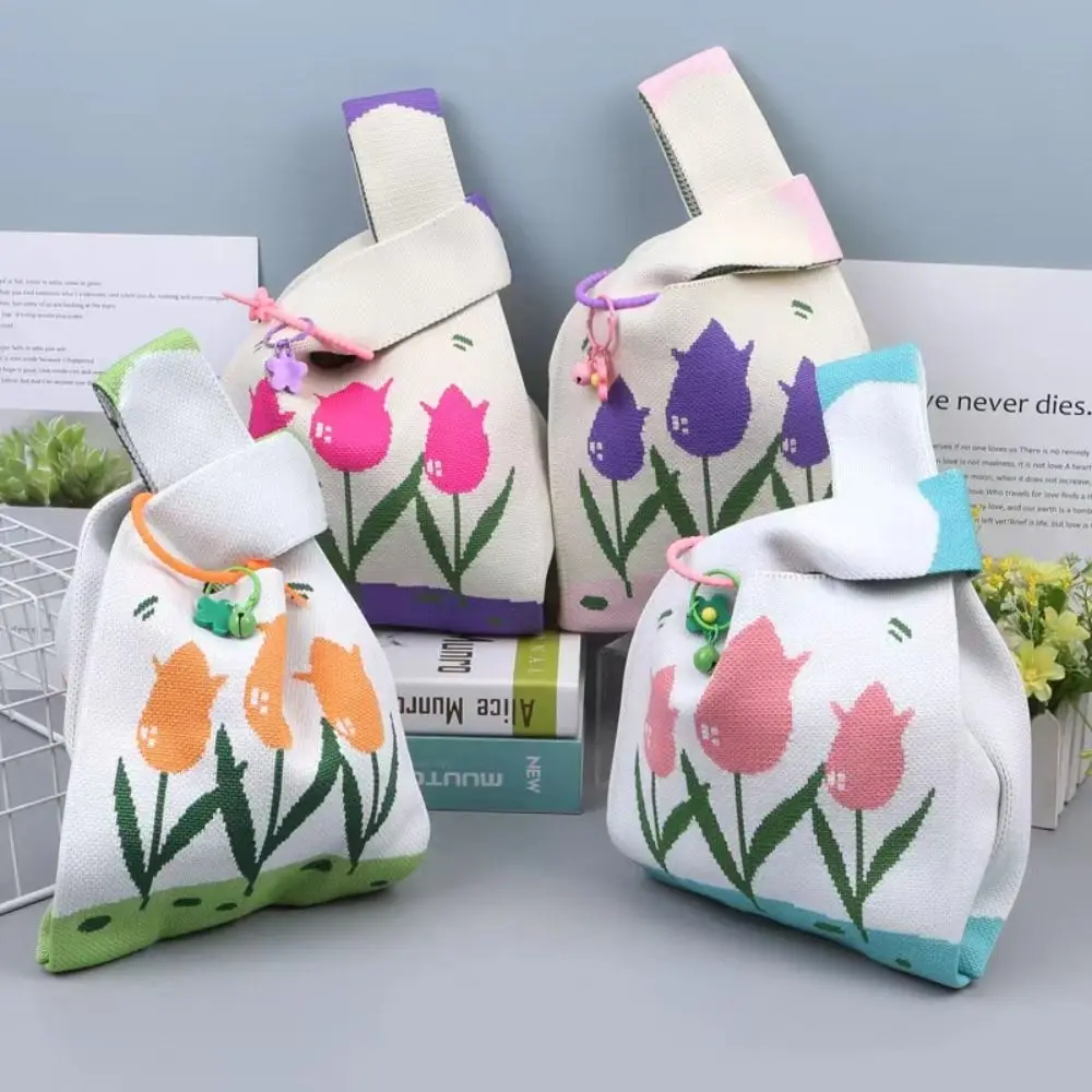 Knitted Knot Wrist Bag Fashion Large Capacity Flower Embroidery Handbag Handmade Shopping Bags Women Girls
Knitted Knot Wrist Bag Fashion Large Capacity Flower Embroidery Handbag Handmade Shopping Bags Women Girls